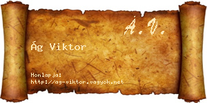 Ág Viktor névjegykártya